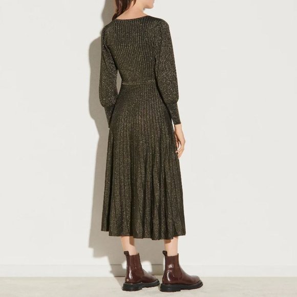SANDRO Paris Aure Metallic Long Lurex Knit Dress! - Picture 15 of 16